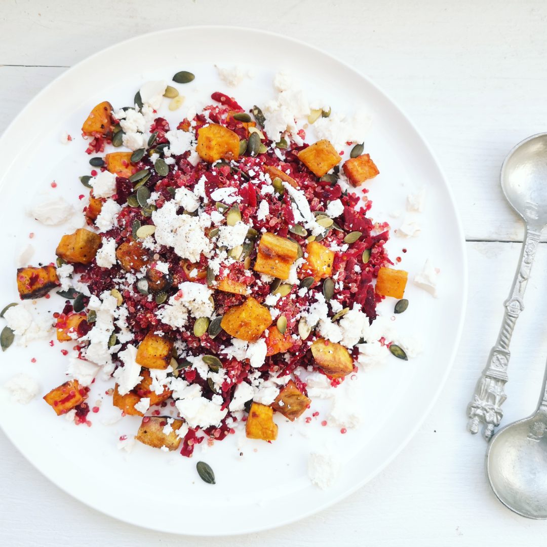 Quinoa salade met bietjes en feta